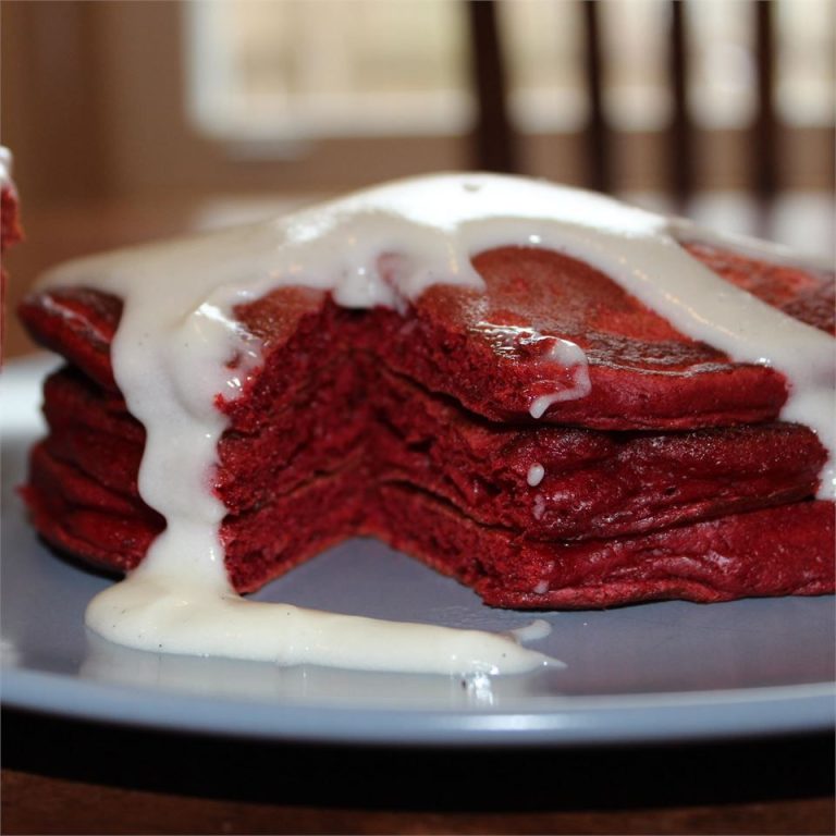 Red Velvet Pancakes With Cream Cheese Glaze: A Luxurious Breakfast Treat