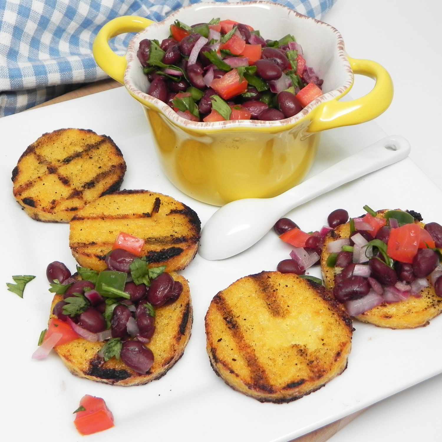 Grilled Polenta Bites With Black Bean Salsa: A Fusion Favorite Recipe