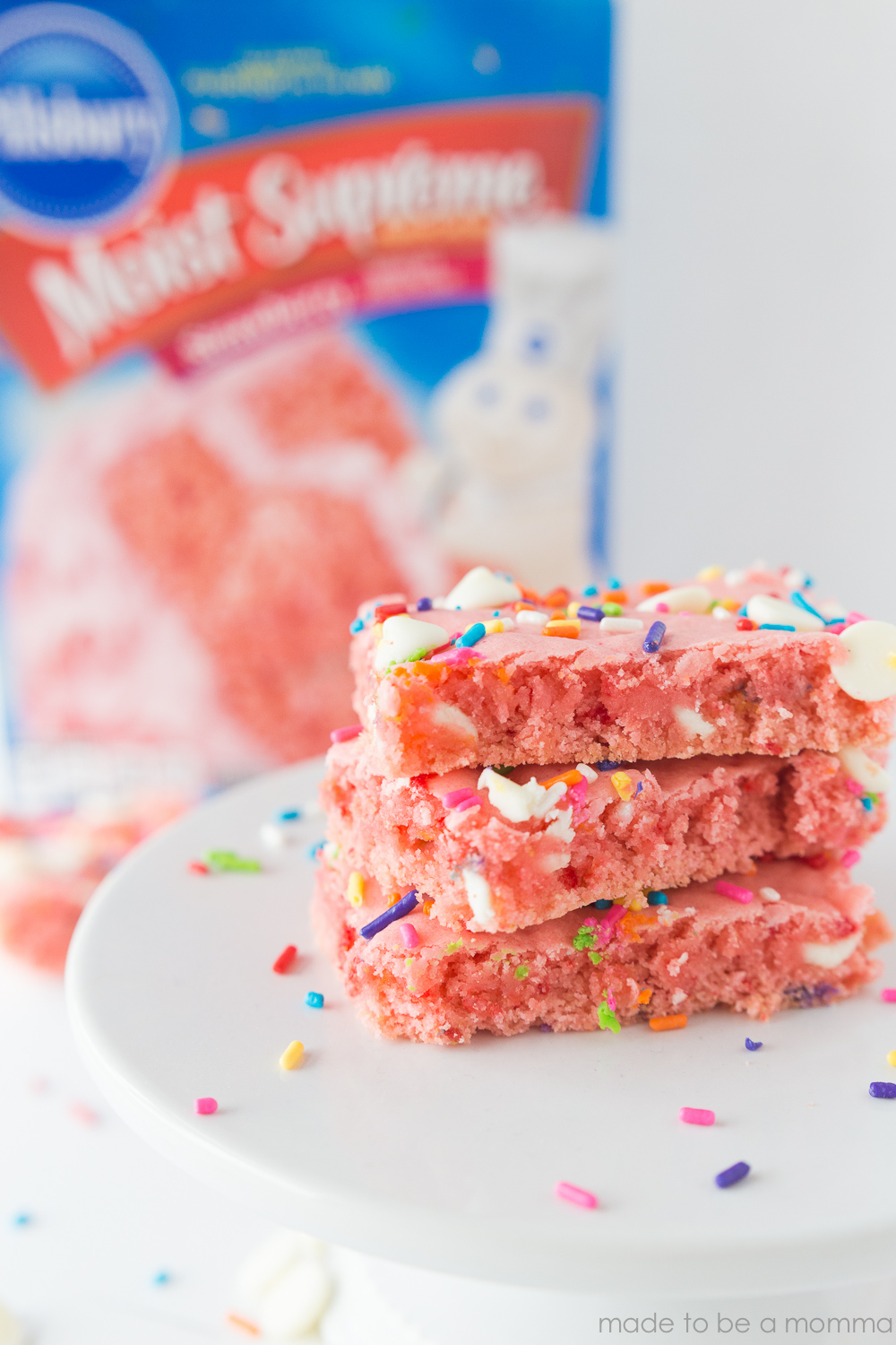 Strawberry Cake Mix Brownies