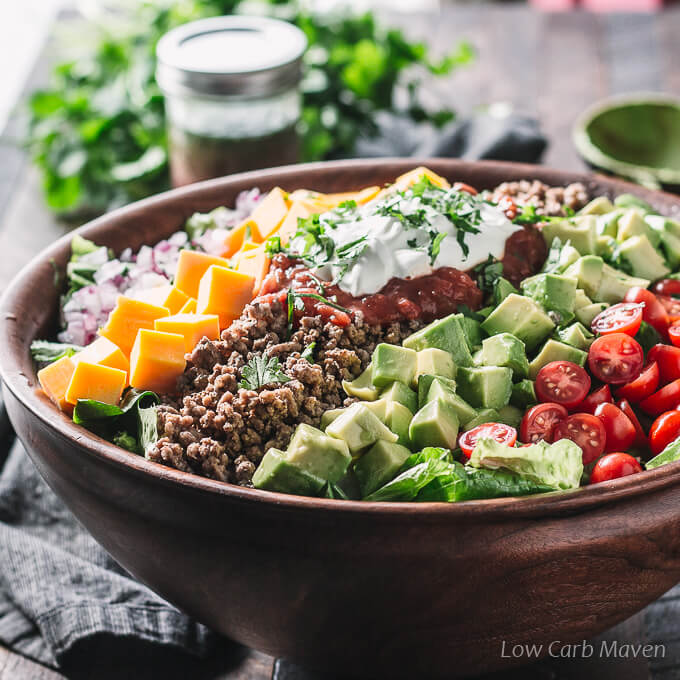 Keto Taco Salad Bowl Recipe: For Nutritious Low-Carb Meal Ideas
